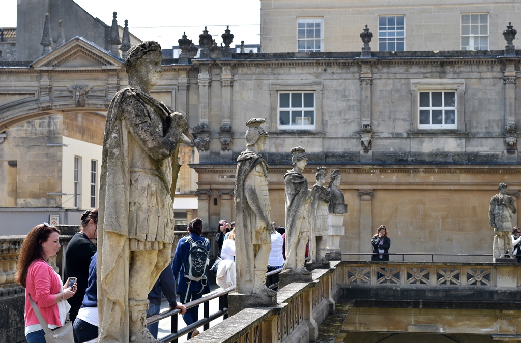 Statues and Terrace Above Great Bath